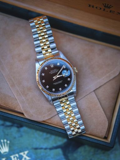 Rolex Date Just 36 two tone / diamond markers Ref 16233