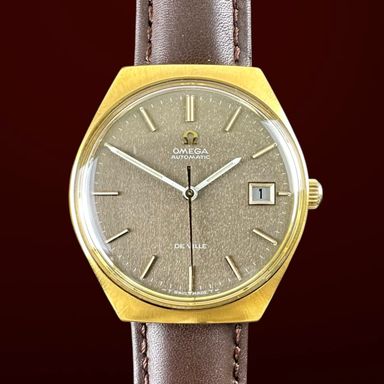Vintage Omega De Ville Brown Dial Gold Plated 166.051 - 34,5mm - 1970