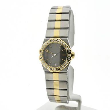 Chopard St. Moritz 8024; 18k. goud/stalen dames horloge met diamanten