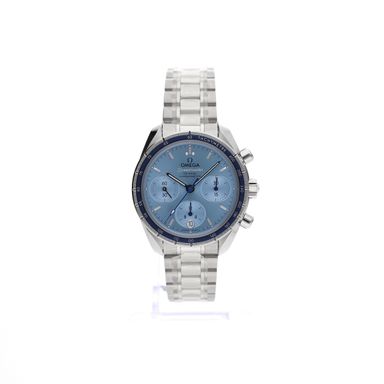 Omega Speedmaster 38 ‘Blue’ 324.30.38.50.03.001; Chronograaf horloge (Full-set 03-2025)