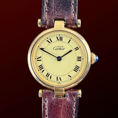 Vintage Cartier Mantel Vendome Tank Vermeil Must SM Lady 590004 - 24mm - 1990s