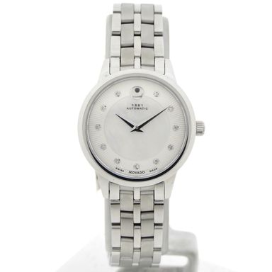 Movado 1881; Automatic women's watch with MOP and diamond dial