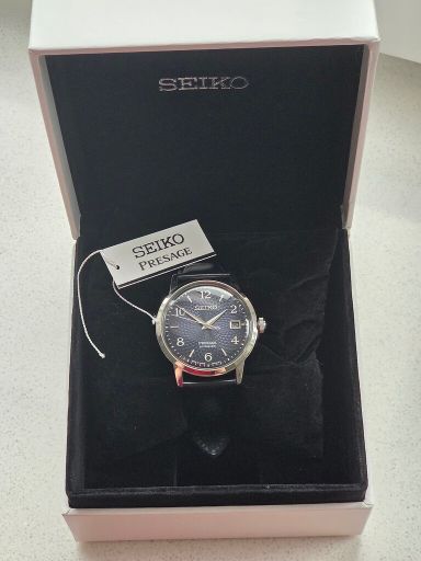 TK: Seiko Presage 38mm ''Manhatten / Old Clock'' Blauw (SRPE43J1)