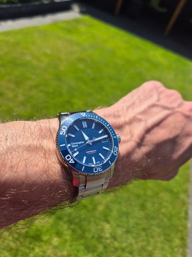€ 575,= Christopher Ward Trident pro 600 38mm nog met garantie tot 12-01-2028