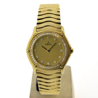 Ebel Sport Classic E8090124; 18k. Gouden dames horloge met diamanten