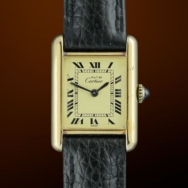 Vintage Cartier Tank Vermeil SM Manual Wind Roman dial 20,5mm - 1990s