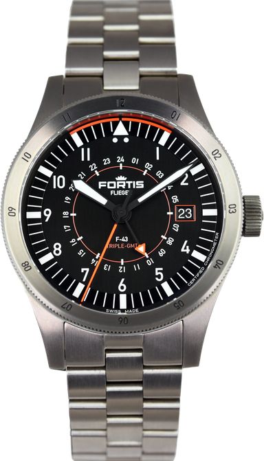 Fortis Flieger F-43 Triple-GMT Titanium Original