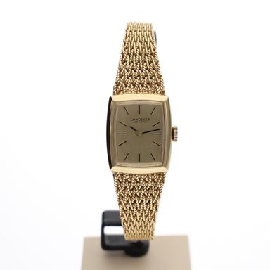 Longines Record 671.0944; Vintage 18k. Gouden dames horloge met papieren uit 1975