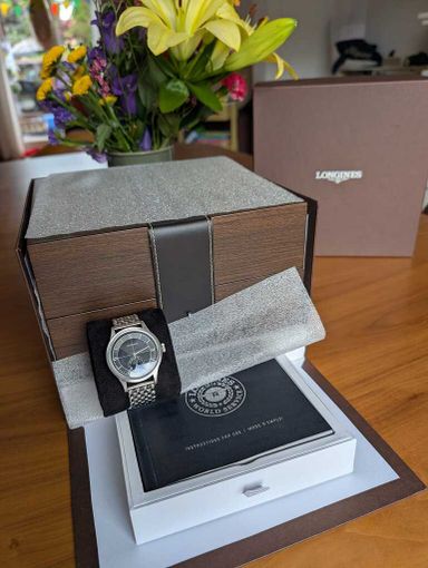 Longines Heritage classic sector Dial zwart BOR