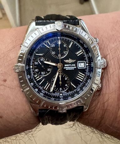 Tk/tr Breitling Crosswind automatic 43 mm met box en papieren. Blanco garantie certificaat