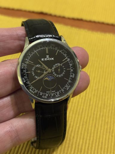 TK Edox Les Vauberts business timer moonphase