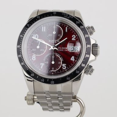 Tudor Prince Date Tiger Chrono Time 79260P Oxblood / Bordeaux Red Dial