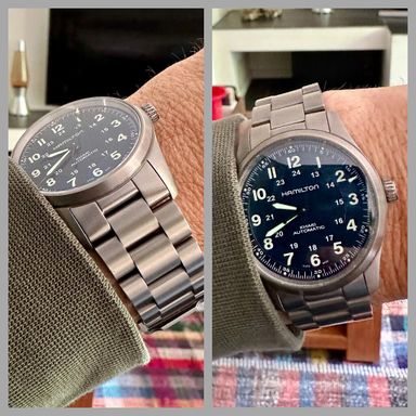 Te Koop: Hamilton Khaki Field Auto Titanium, 38mm, Blauw