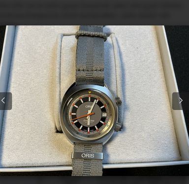 Oris Chronoris date grijze wijzerplaat nu voor 700€