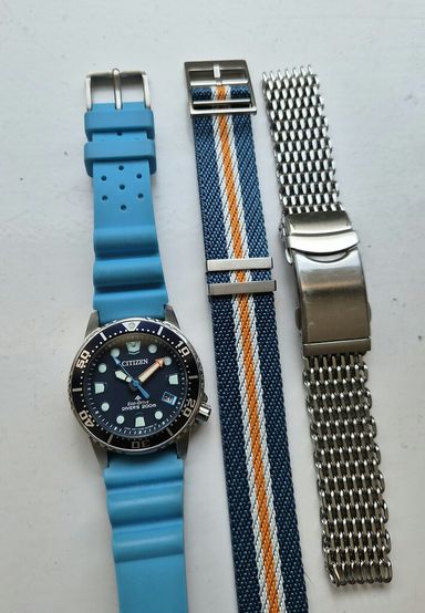 TK: Citizen EO2028-06L - midsize BN-series prachtige duiker met bijpassende straps en shark mesh: veel horloge voor weinig😁