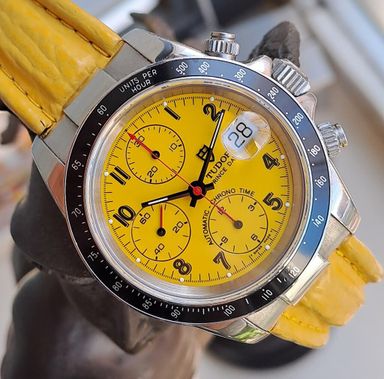 Tudor Prince Date "Small block" Chronograph Yellow Dial ref. 79260