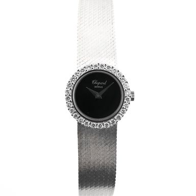 Chopard Genève Cocktail Watch 2795/1; Vintage 18k. witgouden dames horloge met diamanten