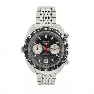 Heuer Autavia 1163; Vintage chronograaf heren horloge