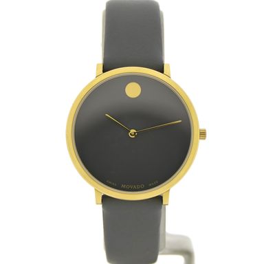 Movado Museum Classic 70th Anniversary; Verguld dameshorloge met grijze wijzerplaat; 0607140