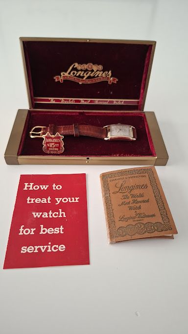 Longines 14K solid gold tank - Full set