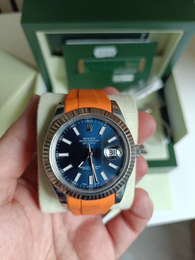 TK: Rolex Datejust II - blue - Oyster/Fluted - 116334 - €8000