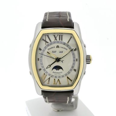Maurice Lacroix Masterpiece ‘Phase de Lune’ Tonneau MP6439; Automatisch goud/stalen heren horloge