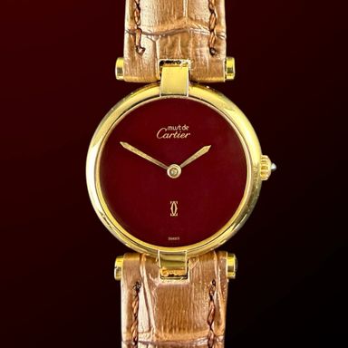 Vintage Cartier Vendome SM Lady Bordeaux dial Quartz 24,5mm - 1990s