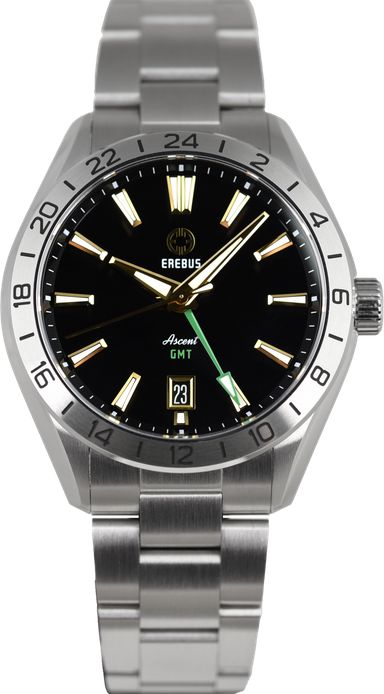 ⁠Erebus Ascent GMT Black Gilt