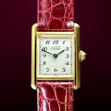 Vintage Cartier Tank Vermeil SM Arabic Numerals dial Quartz 5057001 - 20,5mm - 1990s