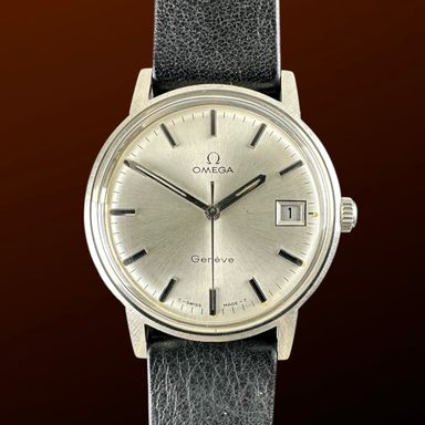 Vintage Omega Genève Manual Wind Date Tritium 136.070 - 35mm - 1970 Box Papers