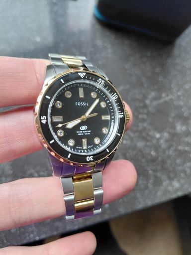 Dameshorloge Fossil blue dive two tone duiker