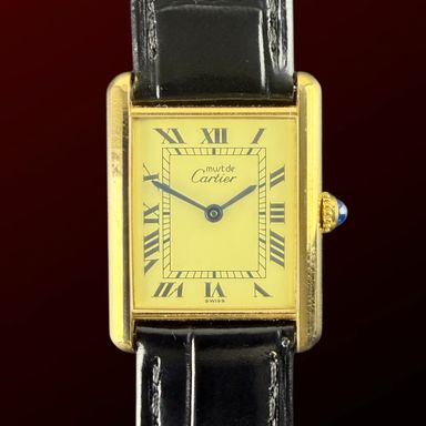 Vintage Cartier Tank Vermeil LM Large Roman Dial 590005 - 23,5mm - 1990s