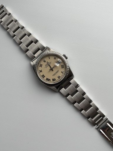 Rolex 16220 ivory dial op oysterband