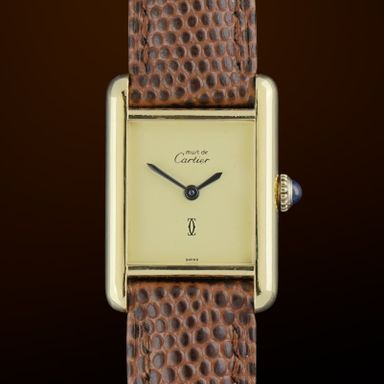 Vintage Cartier Tank Vermeil SM Lemon Dial Manual Wind 20,5mm - 1990s
