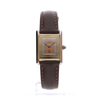 Cartier Tank Vermeil ‘Trinity’ 6165; Vintage mechanisch dames horloge