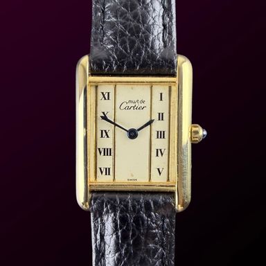 Vintage Cartier Tank Vermeil SM Lady Ivory dial 366001 - 20,5mm - 1990s